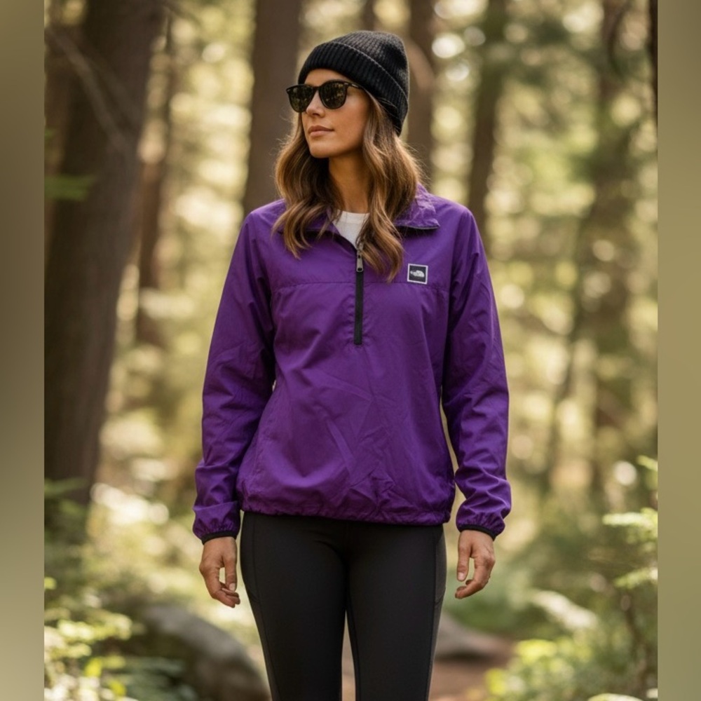 The North Face Fuseform Medium‎ Purple Half Zip Pullover Jacket Windbreaker